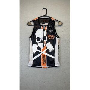 Zoot Triathlon Shirt Mens Medium‎ Black Orange Sleeveless Zip Gavel Guyz Jersey